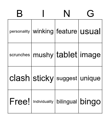 Marisol McDonald Bingo Card
