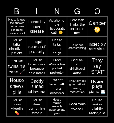 House Bingo Card