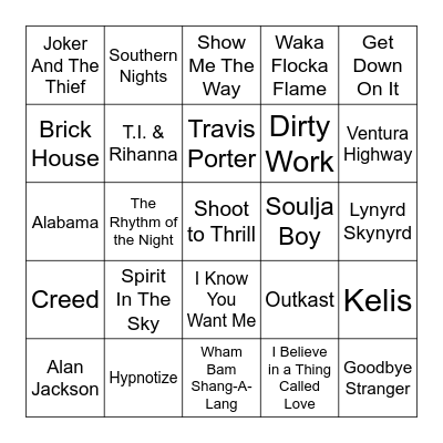 Smorgasbord Bingo Card