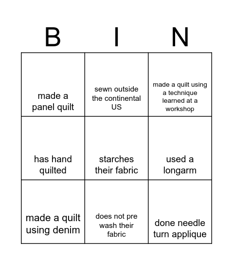 Find someone who... Bingo Card