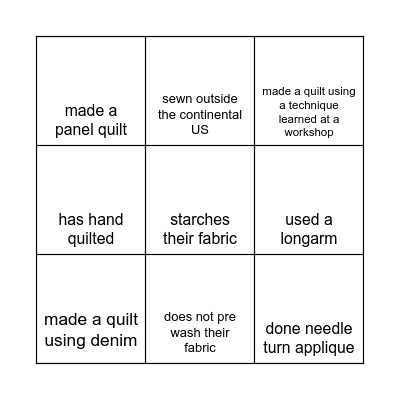 Find someone who... Bingo Card