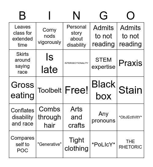 7895 Bingo Card