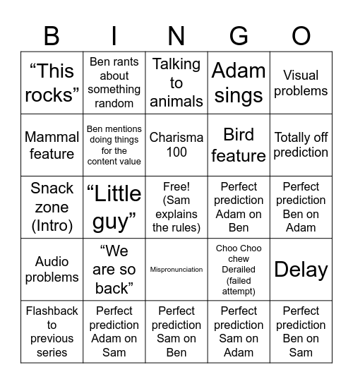 Jet Lag Bingo Card