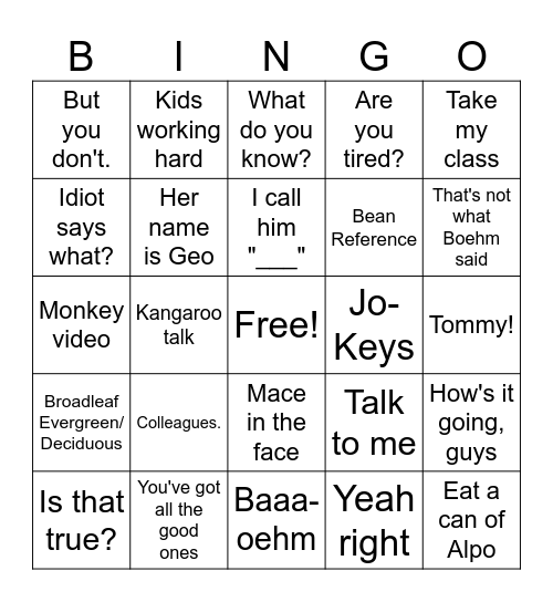 Mickey Bingo Card