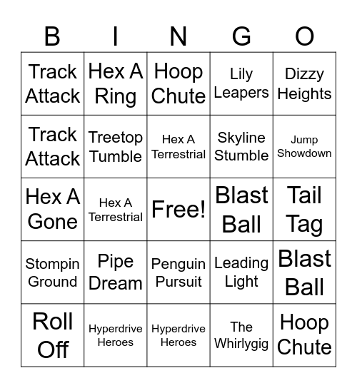 Fall Guys Map Bingo Card