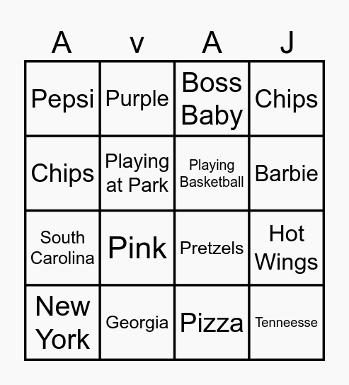 B I N G O Bingo Card