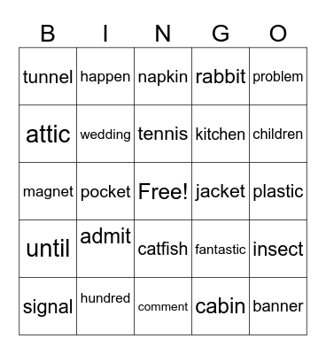 Short Vowel Sound Review Bingo Card