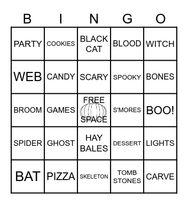PUMPKIN PARTY BINGO! Bingo Card