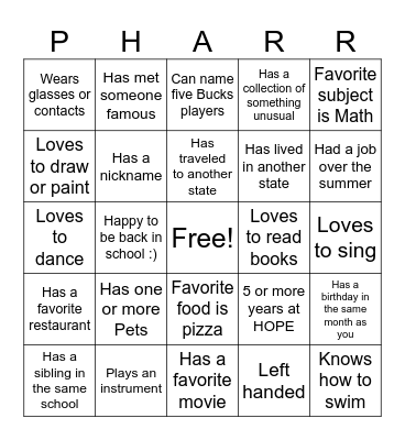 6th Grade Class of 2031!! Bingo Card