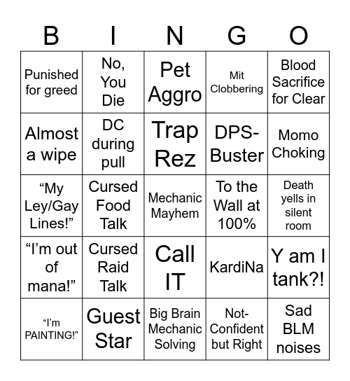 Eepy Bingo Card