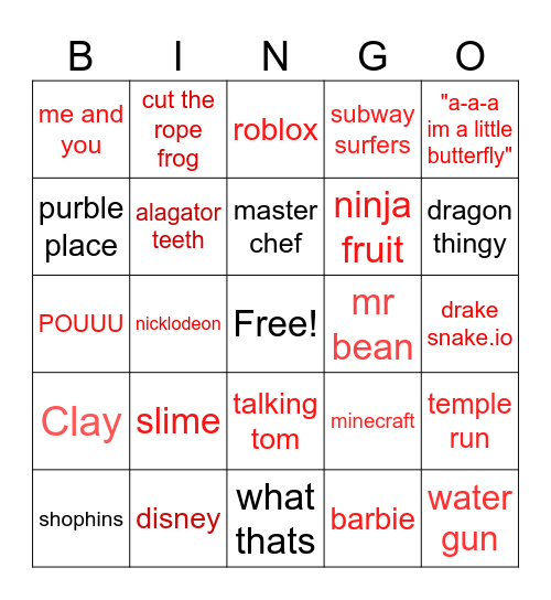 skibidi bingo for cypqriss Bingo Card