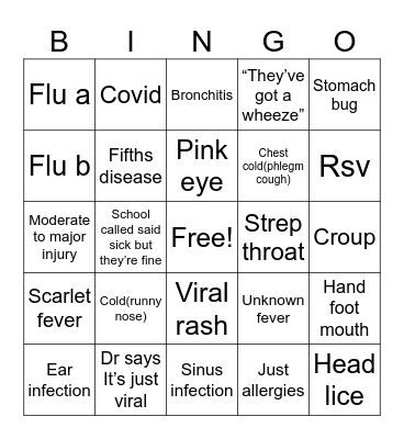 Sicko Bingo Card