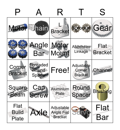 Tetrix Parts Bingo Card