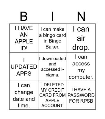 Blank Bingo Card