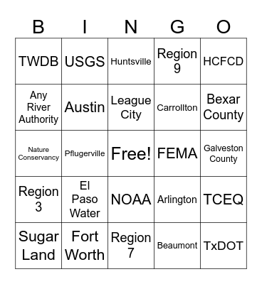 TFMA BINGO Card
