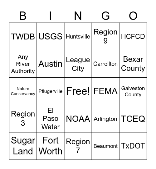 TFMA BINGO Card