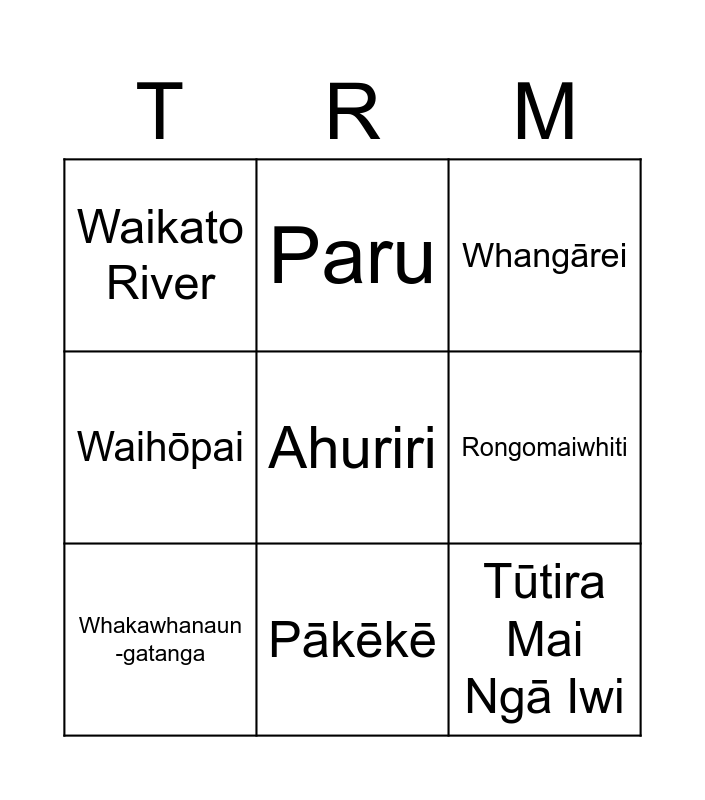 Mahuru Māori Bingo Card