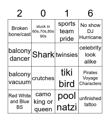 Beach Bingo Card