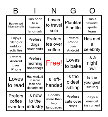 Who's that WorXMate? Bingo Card