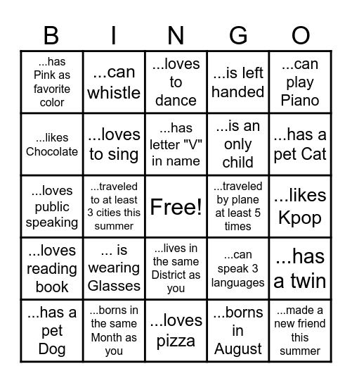 Human of 6A1-Bingo ^^ Bingo Card