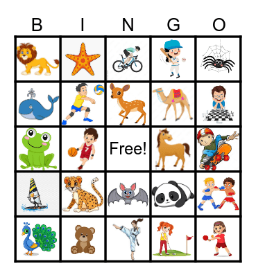 Languages Beyond The Classrooms: Animals & Sports Bingo Card