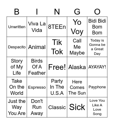 NEXUS Bingo Card