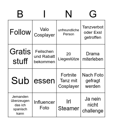 Gamescom 2024 Bingo Card