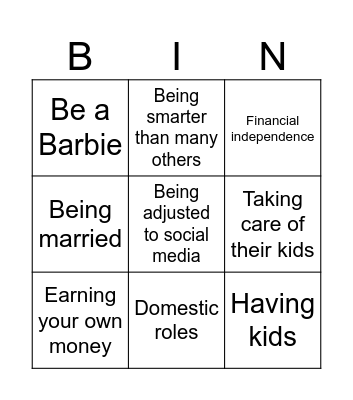 Patriarchy Bingo Card