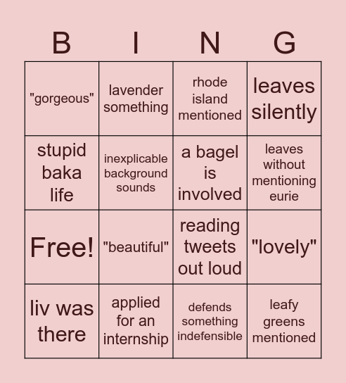 logan loverboy hines bingo Card