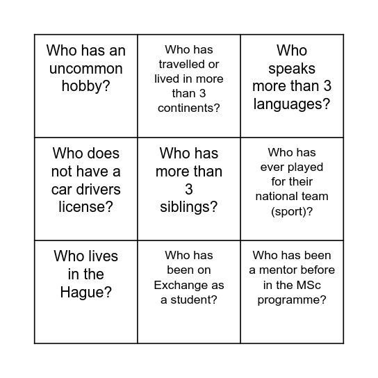 Bingo Card