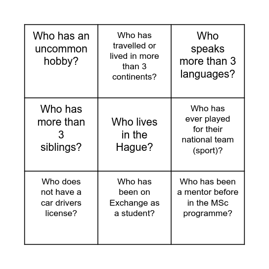 Bingo Card