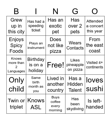 Get to Know your AmeriCorps Memeber Bingo Card