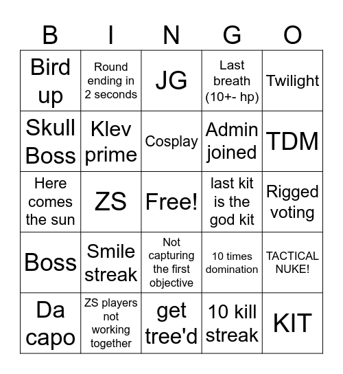 Item asylum bingo Card