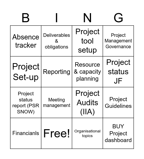 BINGO! Bingo Card