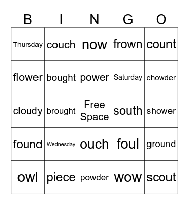 Level 2 Unit 14 Bingo Card