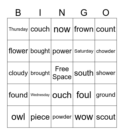 Level 2 Unit 14 Bingo Card
