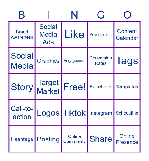 Social Media Management Bingo Card