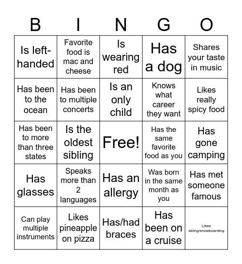 Icebreaker Bingo: Find Someone Who Bingo Card