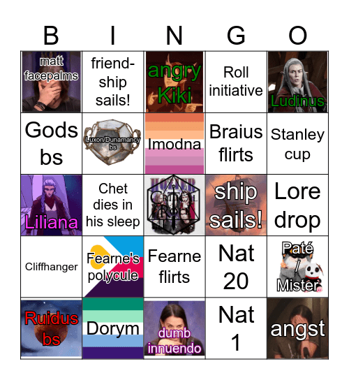 Three D&D Parties walk into a bar... Bingo Card