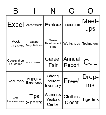 Career Bingo Card