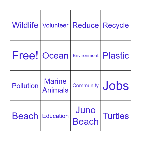 Beach Bingo! Bingo Card