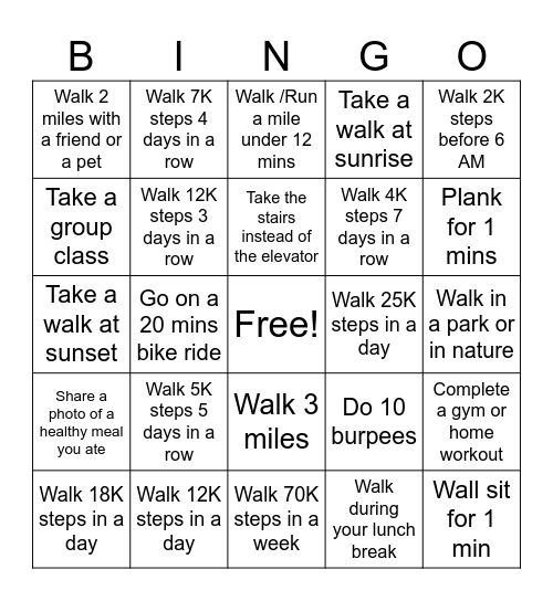 Step with Upfluence Bingo Card