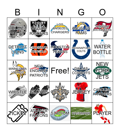 NFL Bingo Card