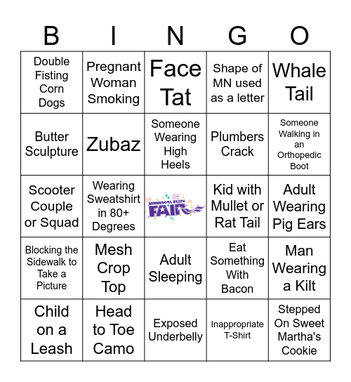 MN State Fair Bingo Squad Bingo Card