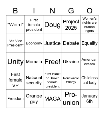 DNC Watch Party Bingo with HRC! Bingo Card