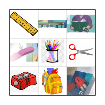 School Objects Bingo Card