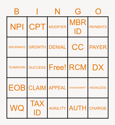 BINGO Card
