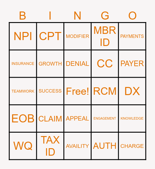 BINGO Card