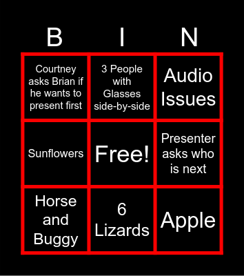 HH Test Bingo Card