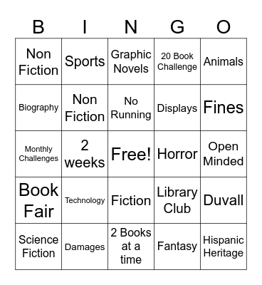 Library Orientation Bingo Card